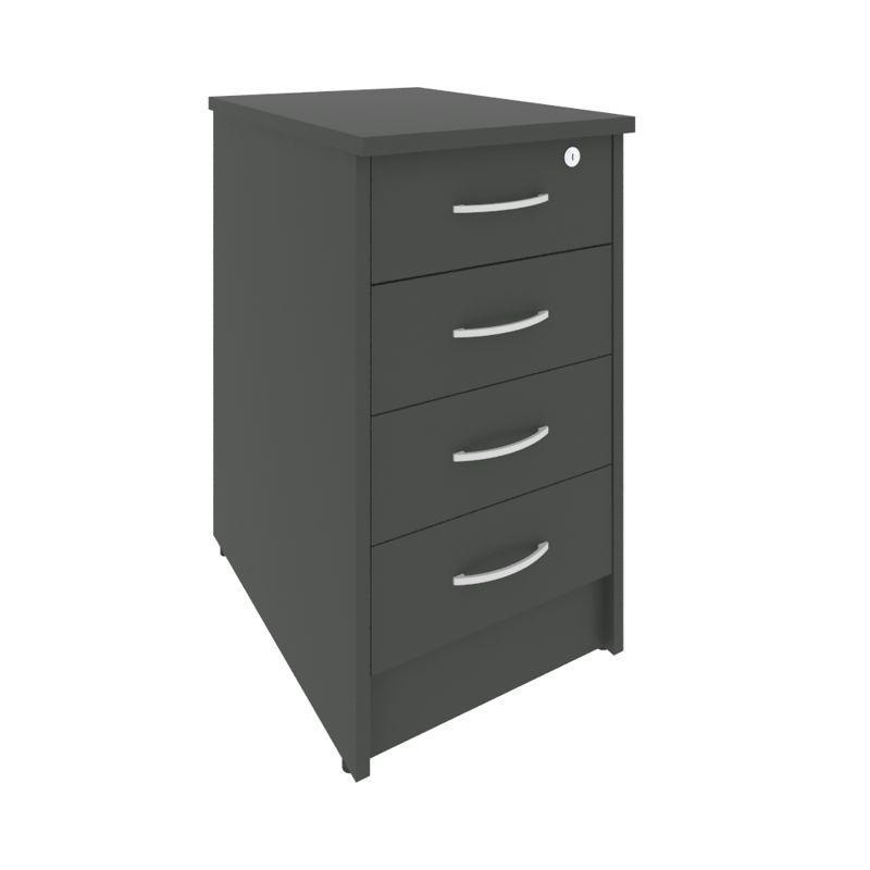 Рива Тумба приставная с фолдингом (4 ящика, с замком) А.ТП-4.1F-S 412*600*750