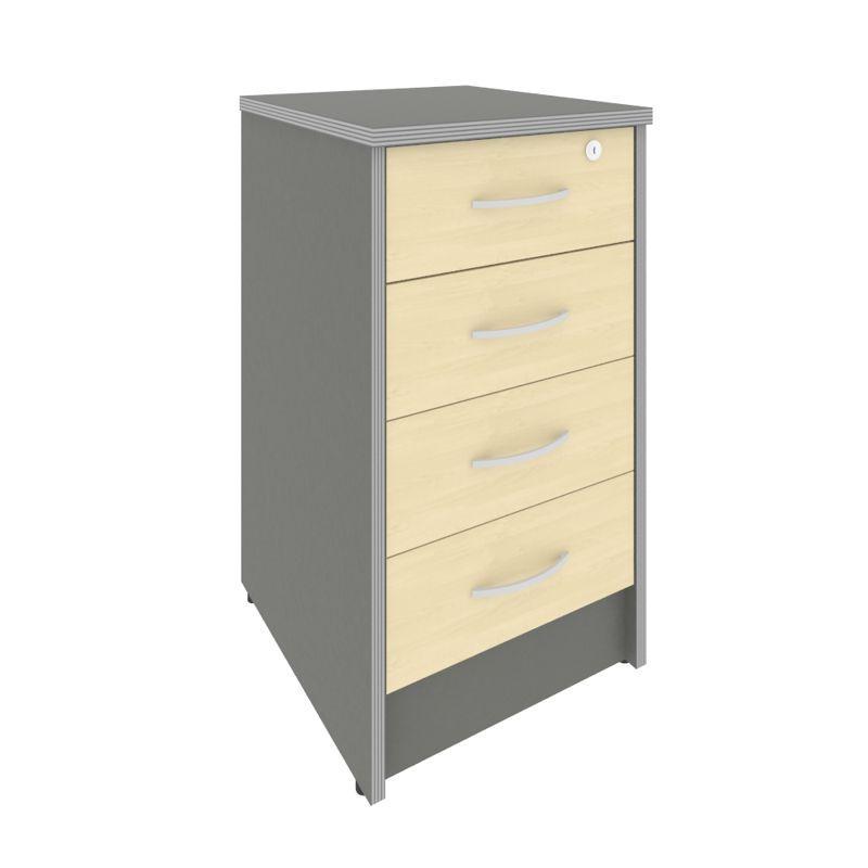 Рива Тумба приставная с фолдингом (4 ящика, с замком) А.ТП-4F-S 412*450*750